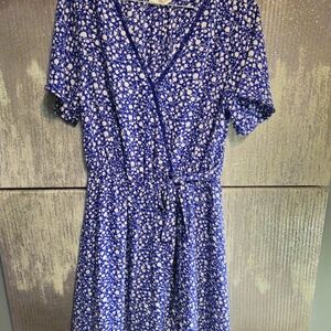 Sienna Sky Blue and White Midi Dress